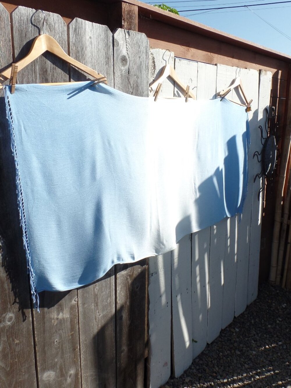 Ombre Rayon Scarf Fringe BLUES